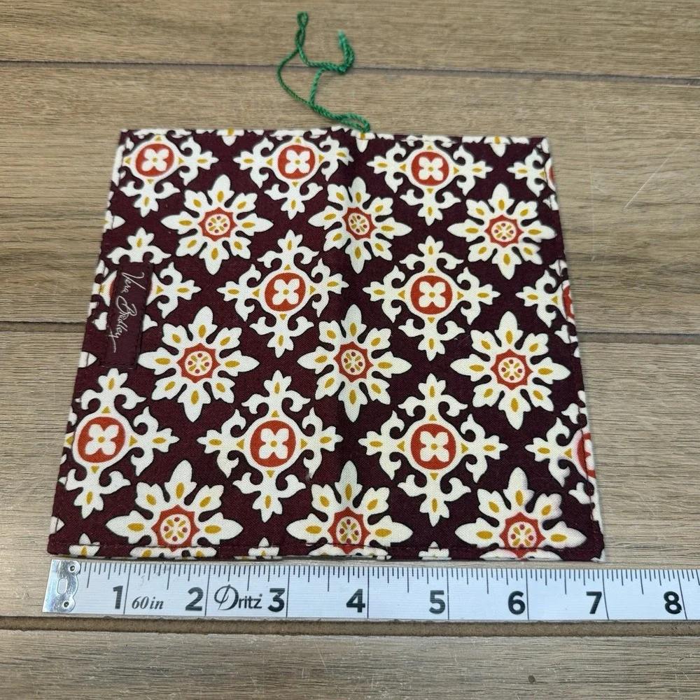 VERA BRADLEY Medallion Brown Checkbook Cover Retired Cotton Quilted USA